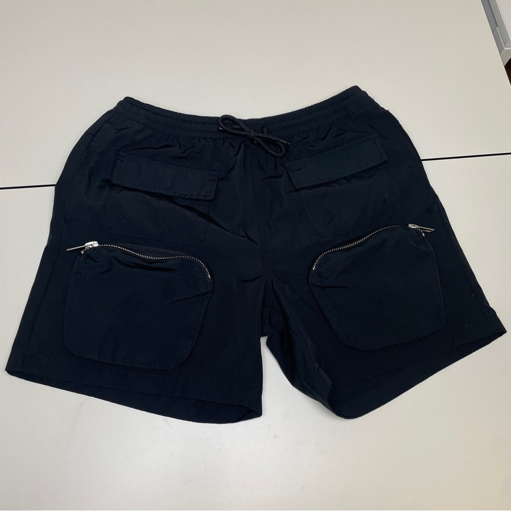 Mid-Rise Drawstring Cargo Shorts